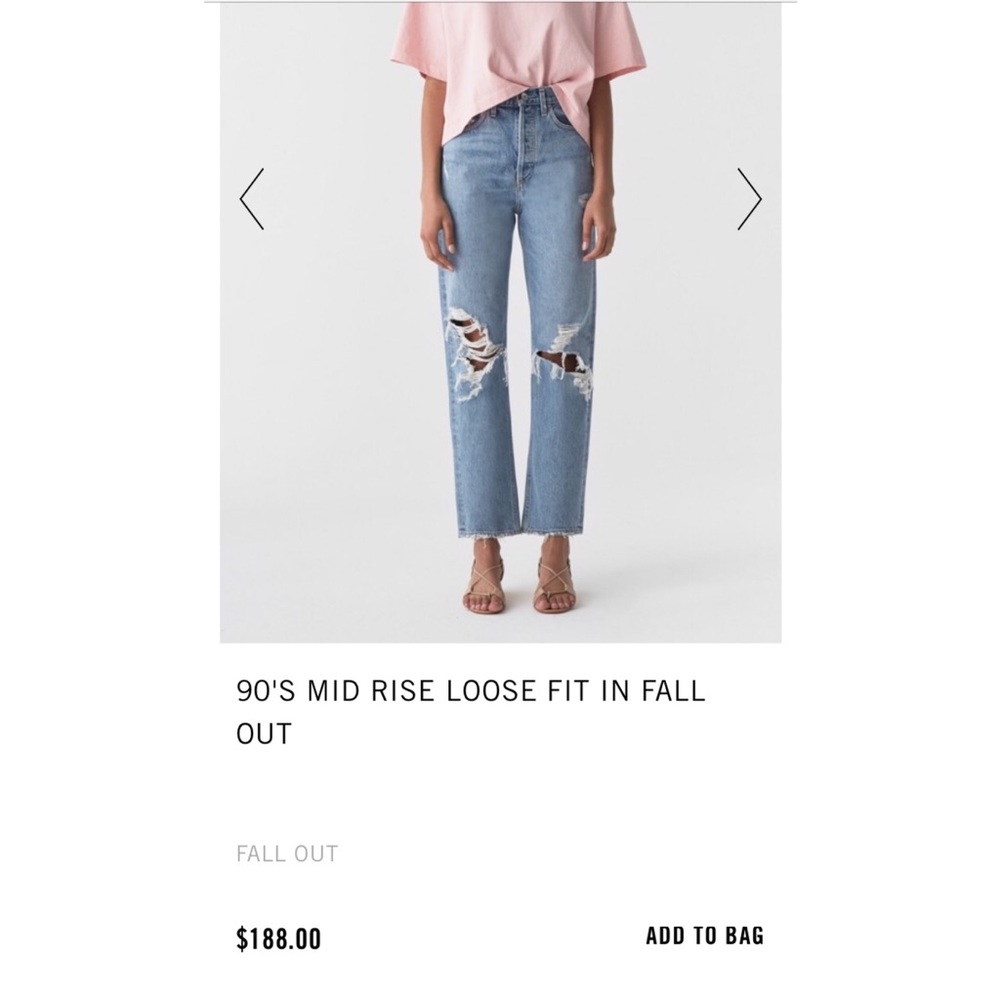 Agolde distressed denim jeans 90s style